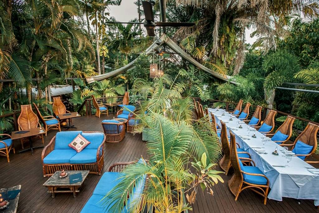 Lush tropical event space on Canopy Lounge